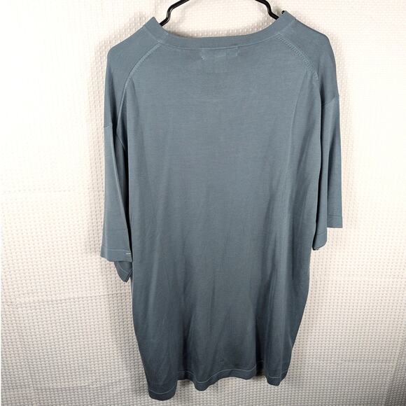 Pronto Uomo XL 100% Silk Short Sleeve Knit Shirt Blue NWT Retail Men’s Luxury - Picture 5 of 5